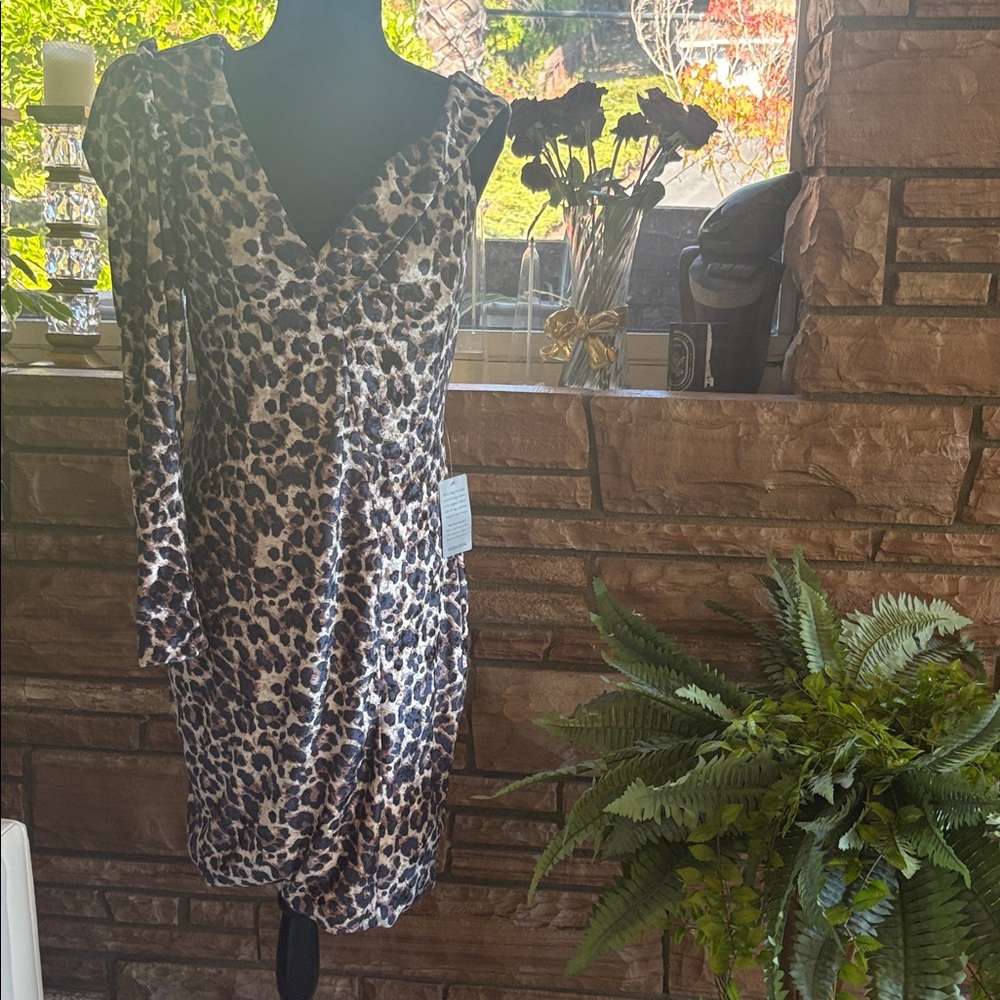 Lavish Alice Animal Print Long Sleeve Dress